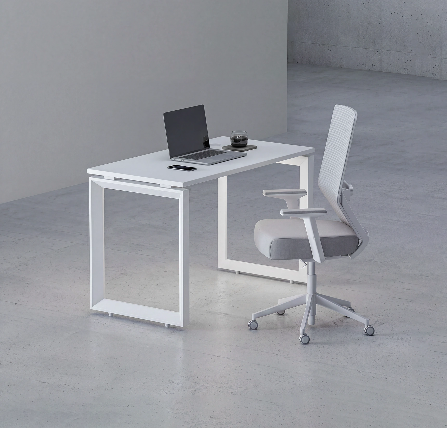 Zen X Single Seater Office Workstation 1200×600mm | White Top | White Metal Frame