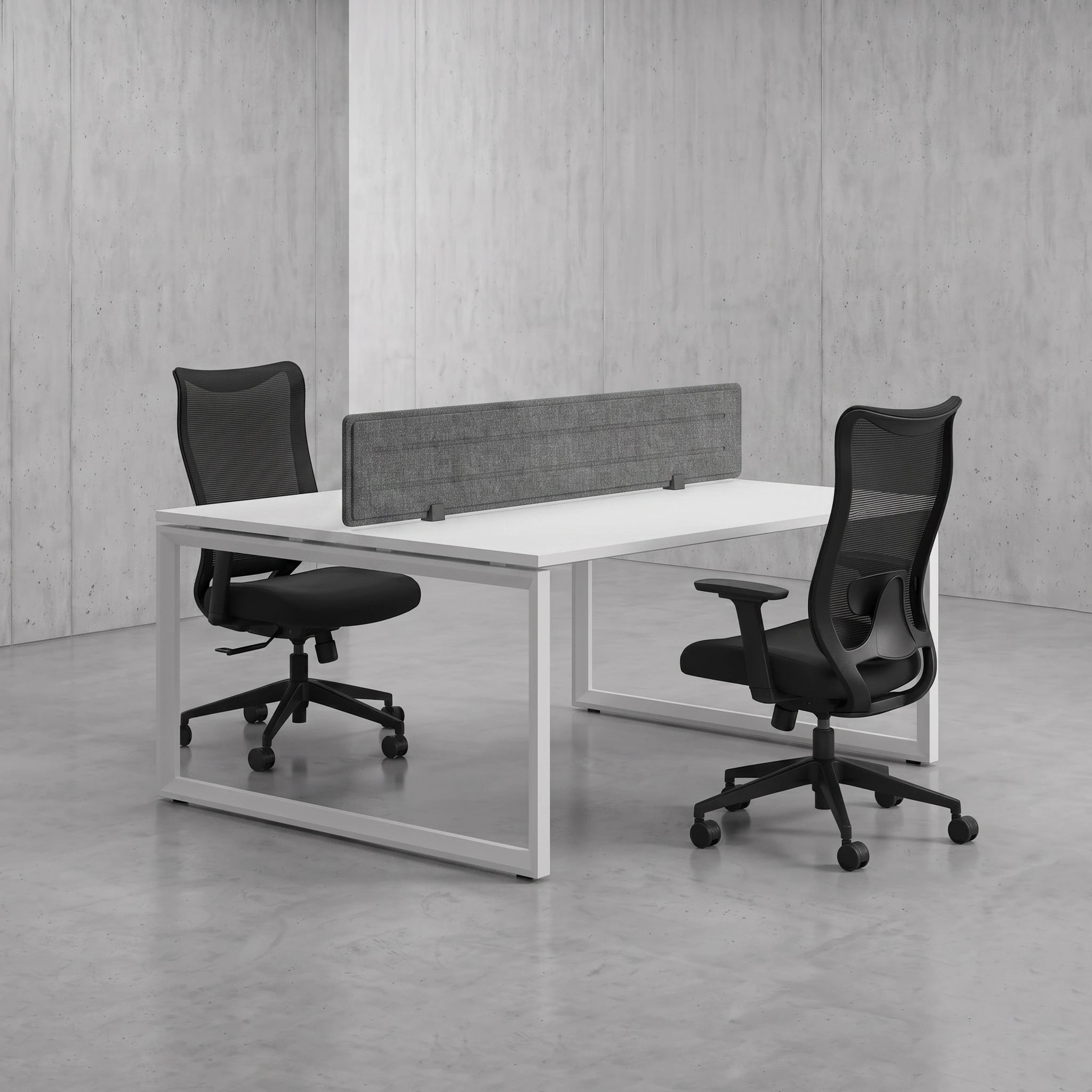 Zen X Face-to-Face 2 Seater Office Workstation 1200×1200mm | White Top | White Metal Frame