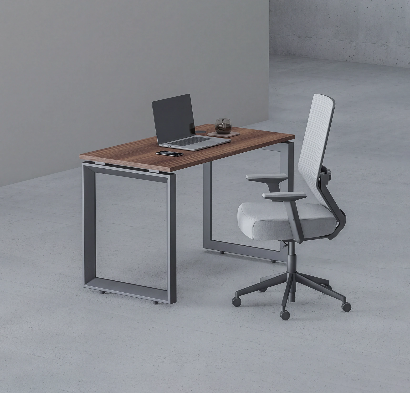 Zen X Single Seater Office Workstation 1600×700mm | Walnut Top | Black Metal Frame
