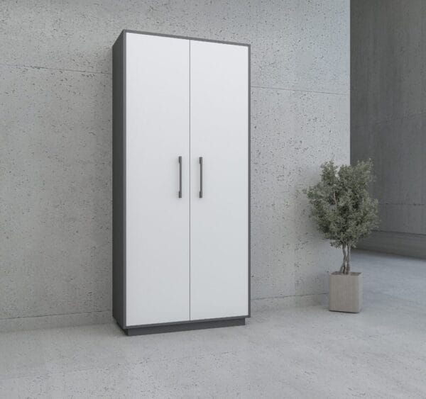 High Cabinet – Perfect Storage Solution for Modern Offices The High Cabinet is the ultimate storage solution, combining functionality with sleek modern design, ideal for office or conference room settings. Crafted with striking clear lines and chamfered fronts, it seamlessly complements contemporary interiors. Its push-to-open handleless doors offer a minimalist aesthetic, opening effortlessly with a single touch.